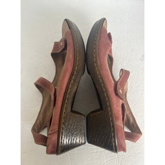 KLOGS Pink Brown Harbor Adjustable Wedge Slip Resistant Comfort Sandals Size 9.5 - Picture 5 of 12